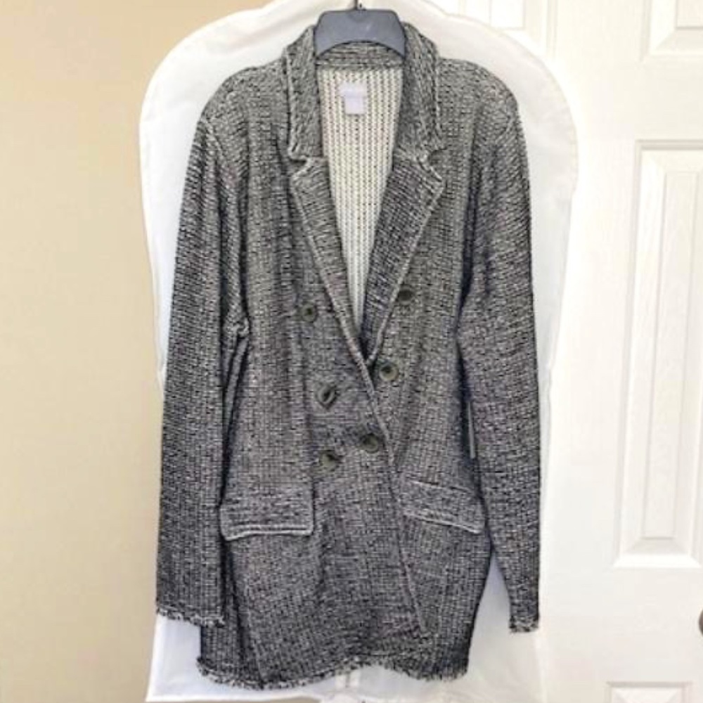 Chicos Tweed Knit Blazer Size 3
